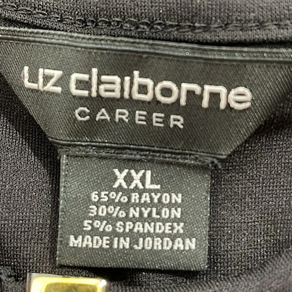 LIZ CLAIBORNE CAREER Sleeveless Black Blouse with Gold Hardware Size 2XL NEW - Picture 7 of 8